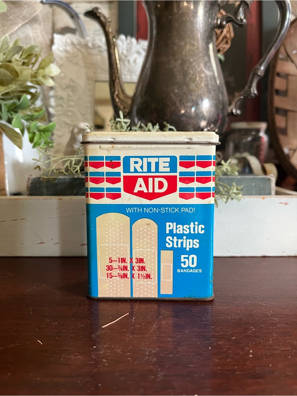 Vintage 60s -70s Rite Aid Bandages Tin